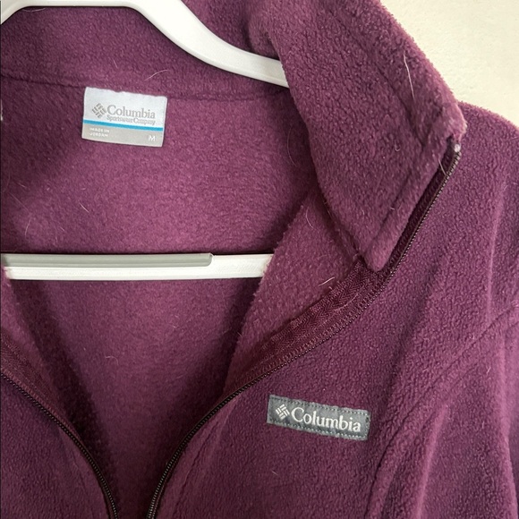 Columbia Fleece Zip Up Jacket Women’s M Purple Full Zip - Picture 2 of 8